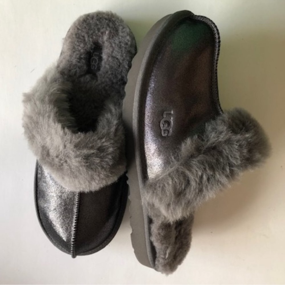 UGG Cozy ll Shearing Mettallic Glitter Slippers: Size 7, 8.